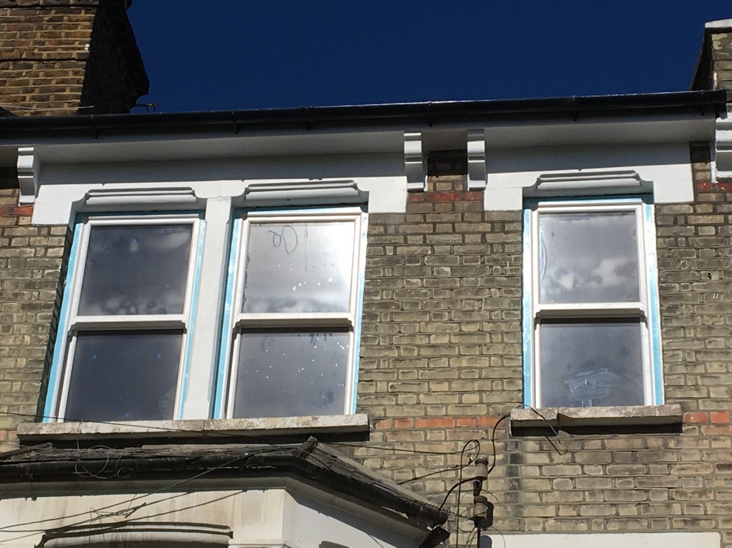 New uPVC sash windows fitted on Victorian terrace in Caterham