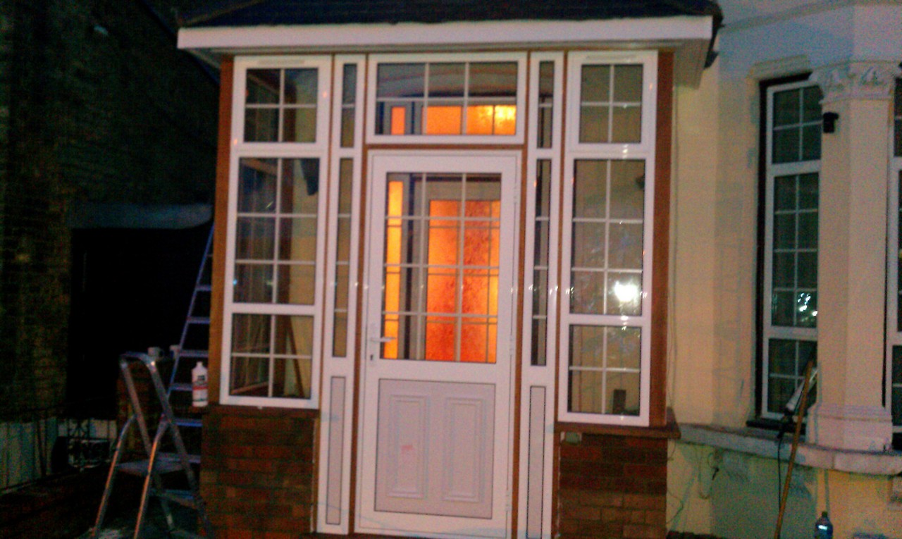 uPVC porch with Georgian bar glazing installed in Caterham